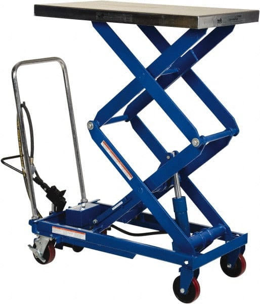 Vestil - 800 Lb Capacity Manual Scissor Lift - 15" to 51" Lift Height, 35-1/2" Platform Length x 20" Platform Width - Exact Tooling