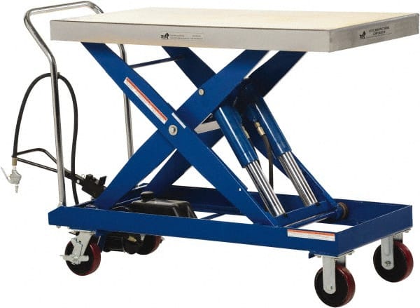 Vestil - 2,000 Lb Capacity Manual Scissor Lift - 15" to 39-1/2" Lift Height, 47-1/4" Platform Length x 24" Platform Width - Exact Tooling