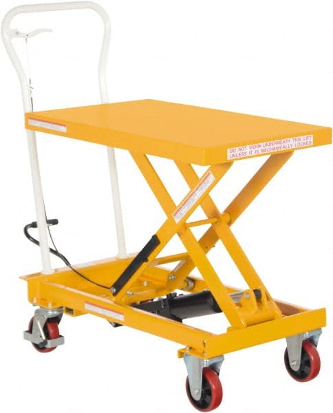 Vestil - 550 Lb Capacity Manual Scissor Elevating Cart - 12-1/2" to 36-1/8" Lift Height, 32-3/4" Platform Length x 19-3/4" Platform Width - Exact Tooling