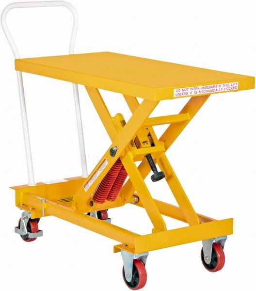 Vestil - 800 Lb Capacity Manual Scissor Elevating Cart - 14-1/2" to 31-1/8" Lift Height, 40" Platform Length x 20" Platform Width - Exact Tooling