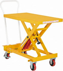 Vestil - 800 Lb Capacity Manual Scissor Elevating Cart - 14-1/2" to 31-1/8" Lift Height, 40" Platform Length x 20" Platform Width - Exact Tooling