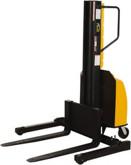 Vestil - 1,500 Lb Capacity, 98" Lift Height, Battery Powered Stacker - 2" Lowered Height, 36" Fork Length, 45" Overall Width - Exact Tooling