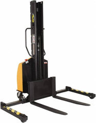 Vestil - 1,500 Lb Capacity, 63" Lift Height, Battery Powered Stacker - 2" Lowered Height, 36" Fork Length, 29-1/2" Overall Width - Exact Tooling