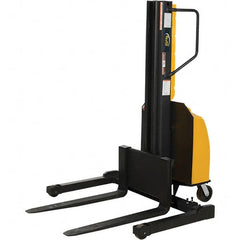 Vestil - 1,500 Lb Capacity, 118" Lift Height, Battery Powered Stacker - 2" Lowered Height, 36" Fork Length, 29" Overall Width - Exact Tooling
