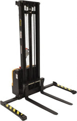 Vestil - 2,200 Lb Capacity, 150" Lift Height, Battery Powered Stacker - 2-1/8" Lowered Height, 42" Fork Length, 56" Overall Width - Exact Tooling
