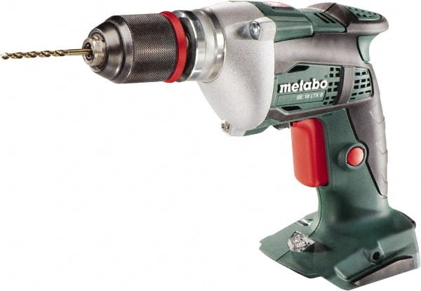 Metabo - 18 Volt 0.3529" Chuck Pistol Grip Handle Cordless Drill - 4000 RPM, Keyless Chuck, Reversible, Lithium-Ion Batteries Not Included - Exact Tooling