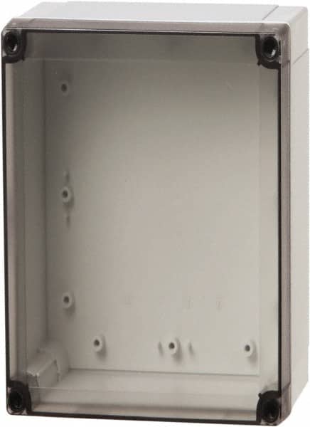 Fibox - Polycarbonate Standard Enclosure Screw Flat Cover - NEMA 1, 4, 4X, 6, 12, 13, 7.09" Wide x 10.04" High x 2.95" Deep - Exact Tooling