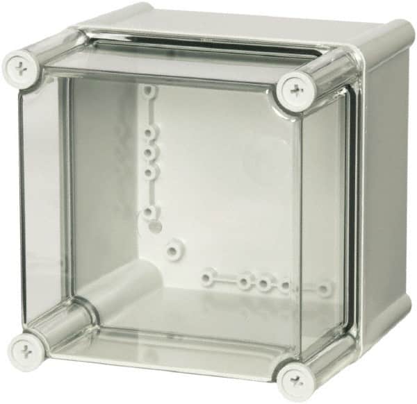 Fibox - Polycarbonate Standard Enclosure Screw Cover - NEMA 1, 3, 3S, 4, 4X, 6, 6P, 12, 5.12" Wide x 7.48" High x 7.48" Deep, Impact Resistant - Exact Tooling