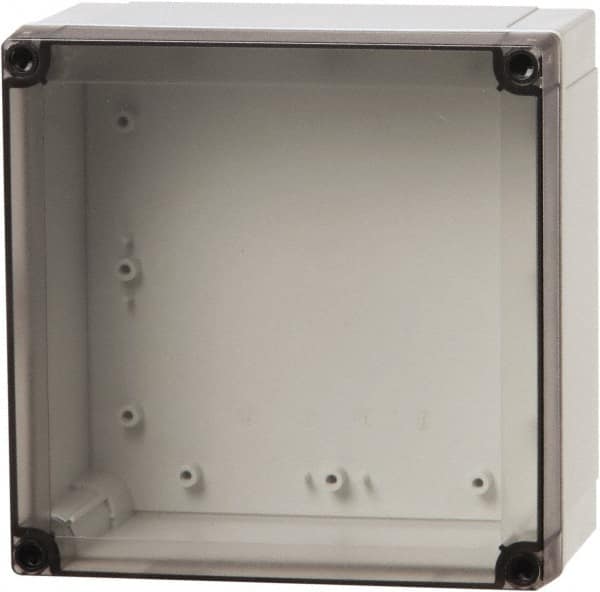 Fibox - Polycarbonate Standard Enclosure Screw Cover - NEMA 1, 4, 4X, 6, 12, 13, 4.92" Wide x 5.12" High x 5.12" Deep, Impact Resistant - Exact Tooling