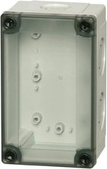 Fibox - Polycarbonate Standard Enclosure Screw Flat Cover - NEMA 1, 4, 4X, 6, 12, 13, 3.15" Wide x 5.12" High x 2.36" Deep - Exact Tooling