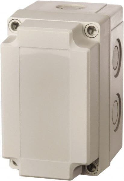 Fibox - Polycarbonate Standard Enclosure Screw Flat Cover - NEMA 1, 4, 4X, 6, 12, 13, 7.09" Wide x 10.04" High x 3.94" Deep - Exact Tooling
