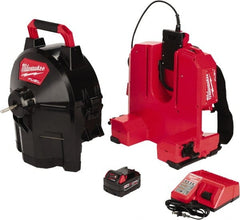 Milwaukee Tool - 18V Battery Battery Drain Cleaning Machine - For 1-1/4" to 4" Pipe, 75' Cable - Exact Tooling