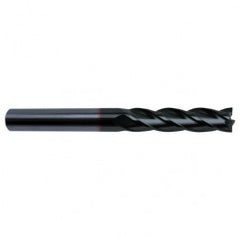 3/8 Dia. x 4 Overall Length 4-Flute Square End Solid Carbide SE End Mill-Round Shank-Center Cut-Super-A - Exact Tooling