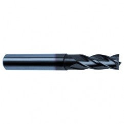 1 Dia. x 5 Overall Length 6-Flute Square End Solid Carbide SE End Mill-Round Shank-Center Cut-Super-A - Exact Tooling