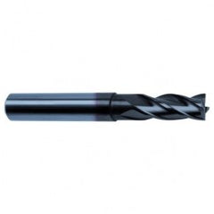 7/16 Dia. x 4-1/2 Overall Length 4-Flute Square End Solid Carbide SE End Mill-Round Shank-Center Cut-Super-A - Exact Tooling