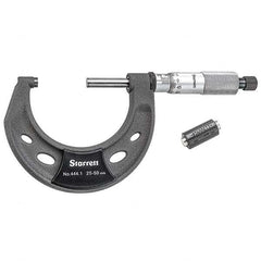 Starrett - Mechanical Outside Micrometers Minimum Measurement (mm): 25.00 Maximum Measurement (mm): 50.00 - Exact Tooling