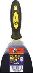 Premier Paint Roller - 4" Wide Spring Blade Steel Taping Knife - Stiff, Soft Grip Plastic Handle, 8.343" OAL - Exact Tooling