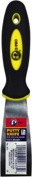Premier Paint Roller - 1-1/2" Wide Spring Blade Steel Putty Knife - Stiff, Soft Grip Plastic Handle, 8.343" OAL - Exact Tooling
