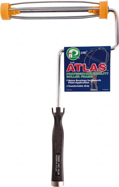 Premier Paint Roller - 9" Wide x 13-1/2" Long Heavy-Duty Birdcage Frame - Steel Frame, Plastic Handle - Exact Tooling