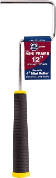 Premier Paint Roller - 4" Wide x 12" Long Mini Roller Frame - Steel Frame, Plastic Handle - Exact Tooling