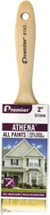 Premier Paint Roller - 2" Flat Polyester/Natural General Purpose Paint Brush - 2-1/2" Bristle Length, 5-1/8" Wood Beavertail Handle - Exact Tooling