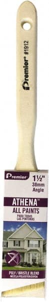 Premier Paint Roller - 1-1/2" Angled Polyester/Natural Angular Brush - 2-1/4" Bristle Length, 6-3/4" Wood Sash Handle - Exact Tooling