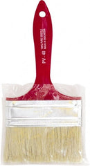 Premier Paint Roller - 4" Flat White China Bristle Chip Brush - 1-3/4" Bristle Length, 5-1/4" Plastic Beavertail Handle - Exact Tooling