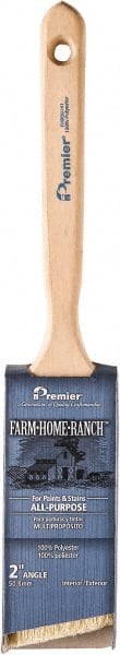Premier Paint Roller - 3" Angled Polyester Angular Brush - 3" Bristle Length, 7" Wood Sash Handle - Exact Tooling