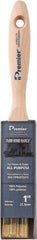 Premier Paint Roller - 1" Flat Polyester General Purpose Paint Brush - 2-1/4" Bristle Length, 5-1/4" Wood Beavertail Handle - Exact Tooling