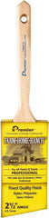 Premier Paint Roller - 2-1/2" Angled Nylon/Polyester Angular Brush - 3" Bristle Length, 7-1/4" Wood Sash Handle - Exact Tooling
