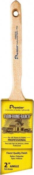 Premier Paint Roller - 2" Angled Nylon/Polyester Angular Brush - 2-3/4" Bristle Length, 7" Wood Sash Handle - Exact Tooling