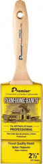 Premier Paint Roller - 2-1/2" Flat Nylon/Polyester General Purpose Paint Brush - 3" Bristle Length, 5-1/2" Wood Beavertail Handle - Exact Tooling