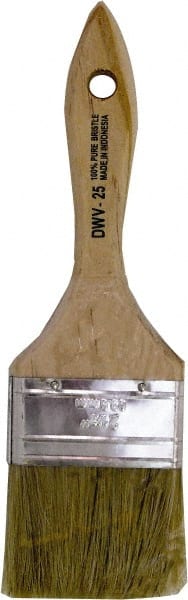 Premier Paint Roller - 2-1/2" Flat White China Bristle Chip Brush - 1-3/4" Bristle Length, 5-1/2" Wood Beavertail Handle - Exact Tooling