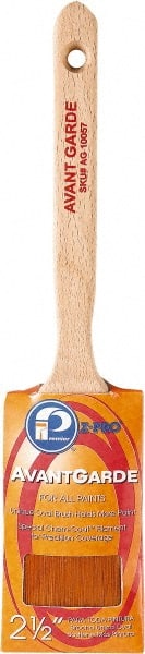 Premier Paint Roller - 2-1/2" Oval Polyester Sash Brush - 3" Bristle Length, 7-1/2" Wood Sash Handle - Exact Tooling
