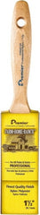 Premier Paint Roller - 1-1/2" Flat Nylon/Polyester General Purpose Paint Brush - 2-1/2" Bristle Length, 4-3/4" Wood Beavertail Handle - Exact Tooling