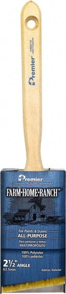 Premier Paint Roller - 2" Angled Polyester Angular Brush - 2-1/2" Bristle Length, 7-1/4" Wood Sash Handle - Exact Tooling