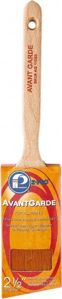 Premier Paint Roller - 2-1/2" Oval/Angle Polyester Sash Brush - 3" Bristle Length, 7" Wood Sash Handle - Exact Tooling