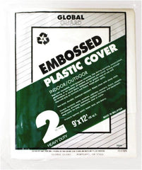 Premier Paint Roller - Medium Weight Plastic Drop Cloth - 12' x 9', 2 mil Thick, Off White - Exact Tooling