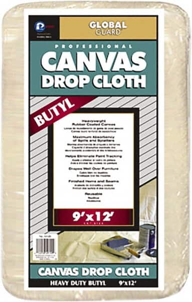 Premier Paint Roller - Heavy Weight Canvas Drop Cloth - 12' x 9', 1 mil Thick, Off White - Exact Tooling