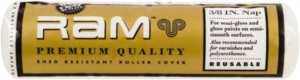 Premier Paint Roller - 3/8" Nap, 9" Wide Paint Roller Cover - Semi-Smooth Texture, Polyester - Exact Tooling