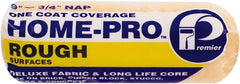 Premier Paint Roller - 3/4" Nap, 9" Wide Paint Roller Cover - Rough Texture, Polyester - Exact Tooling