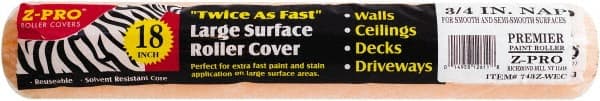 Premier Paint Roller - 3/4" Nap, 18" Wide Paint Roller Cover - Rough Texture, Polyester - Exact Tooling