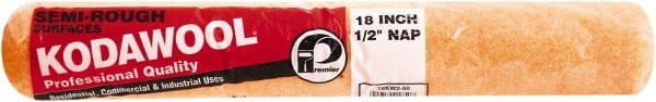 Premier Paint Roller - 1/2" Nap, 18" Wide Paint Roller Cover - Semi-Rough Texture, Polyester & Wool - Exact Tooling