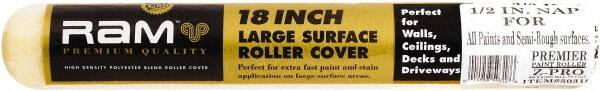 Premier Paint Roller - 1/2" Nap, 18" Wide Paint Roller Cover - Semi-Rough Texture, Polyester - Exact Tooling