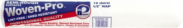 Premier Paint Roller - 1/2" Nap, 18" Wide Paint Roller Cover - Semi-Rough Texture, Polyester - Exact Tooling