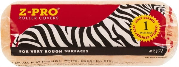 Premier Paint Roller - 1" Nap, 9" Wide Paint Roller Cover - Rough Texture, Polyester - Exact Tooling