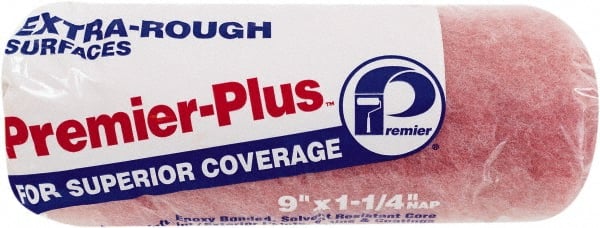 Premier Paint Roller - 1-1/4" Nap, 9" Wide Paint Roller Cover - Extra-Rough Texture, Polyester - Exact Tooling