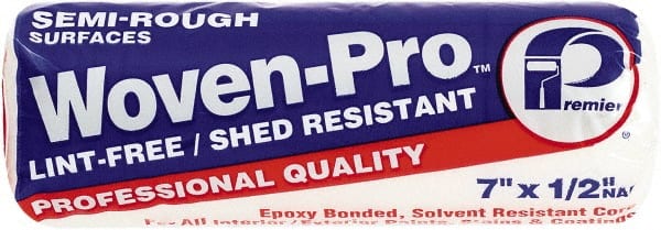 Premier Paint Roller - 1/2" Nap, 7" Wide Paint Roller Cover - Semi-Rough Texture, Woven - Exact Tooling