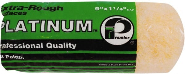 Premier Paint Roller - 1-1/4" Nap, 9" Wide Paint Roller Cover - Extra-Rough Texture, Polyester - Exact Tooling