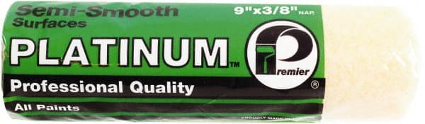 Premier Paint Roller - 3/8" Nap, 9" Wide Paint Roller Cover - Semi-Smooth Texture, Polyester - Exact Tooling